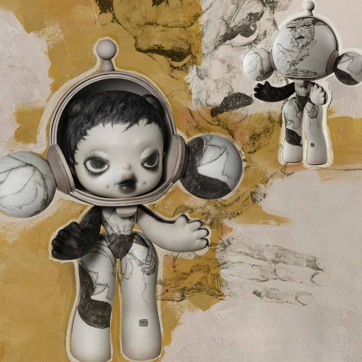 MEGA SKULLPANDA 400% Egon Schiele-preorder