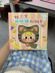 (B153)Babythree- Fortune cat zipper bag blind box arttoy