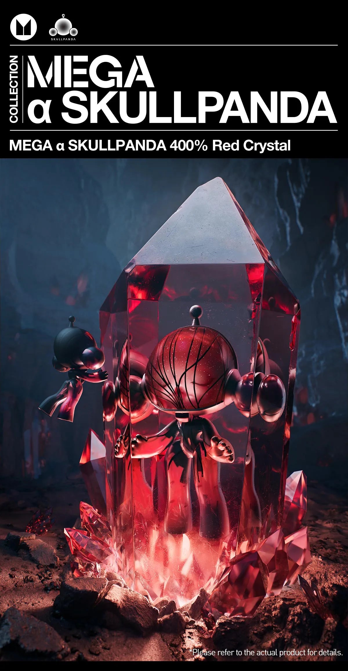 MEGA α SKULLPANDA 400% Red Crystal-Preorder