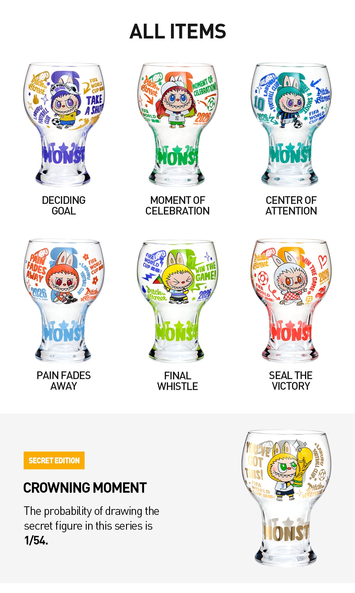 The Monsters X FIFA SEIRIES -Glass Cup Blind Box-Preorder